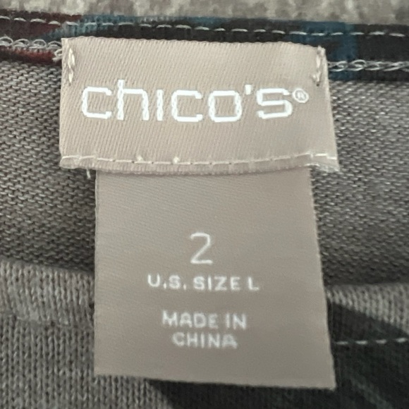 Chicos Tunic High Low Classic Cozy Stretchy Floral Chic Pullover Versatile Top - Picture 5 of 5